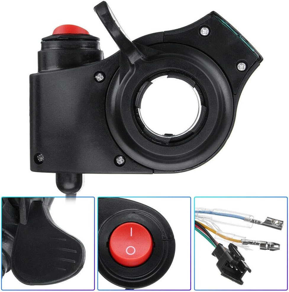 Controlador de voltaje del acelerador de pulgar negro con interruptor de pantalla LED para scooter eléctrico Pocket Bike 12V-84V plástico E-Bike