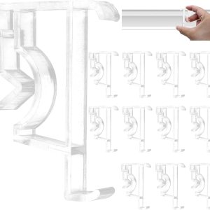 24 clips de cenefa de 2 pulgadas, clip oculto de plástico transparente para cenefa de ventana, piezas horizontales de imitación y madera para 24 clips de cenefa de 2 pulgadas, clip oculto de plástico transparente para cenefa de ventana, piezas horizontales de imitación y madera para