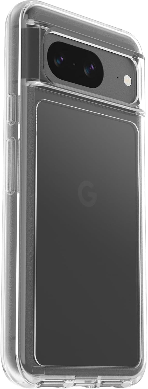 OtterBox Funda transparente para Google Pixel 8 Symmetry Series transparente, ultra elegante, compatible con carga inalámbrica, bordes elevados que