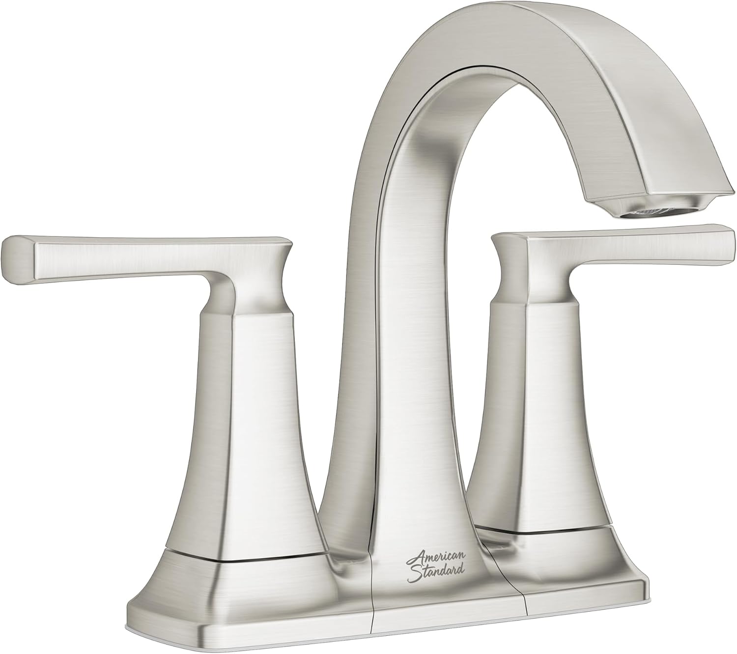 American Standard 7426201.295, Belmeade – Grifo de baño central de dos manijas de 4 pulgadas, níquel cepillado