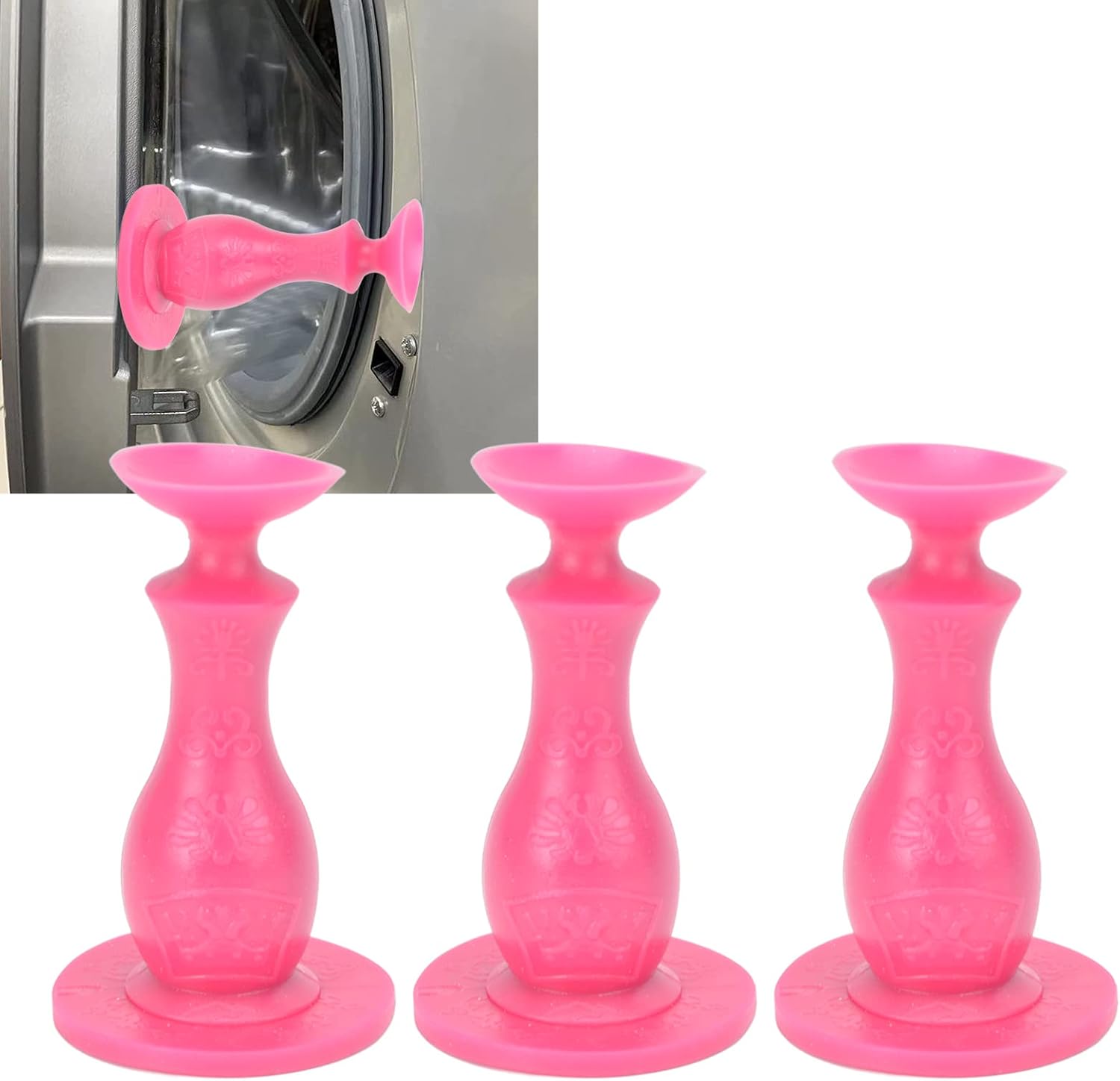 Tope de puerta para lavadora, ahorro de mano de obra, mango portátil para cajón de lavavajillas, soporte de puerta multifuncional 3 piezas (rosa)