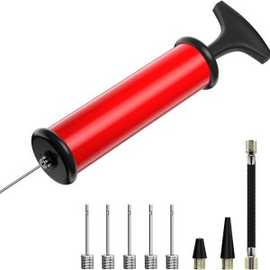 Motorenbau Bomba de bola, bomba de pelota deportiva con 5 agujas, boquilla, manguera de extensión, sistema de inflado de empuje y tirón, perfecta Motorenbau Bomba de bola, bomba de pelota deportiva con 5 agujas, boquilla, manguera de extensión, sistema de inflado de empuje y tirón, perfecta