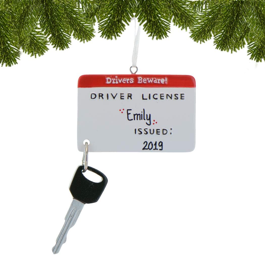 Adorno personalizado de nuevo conductor 2024  Adorno de Navidad de licencia de conducir 2024, adorno de conductor estudiante, regalos para nuevos
