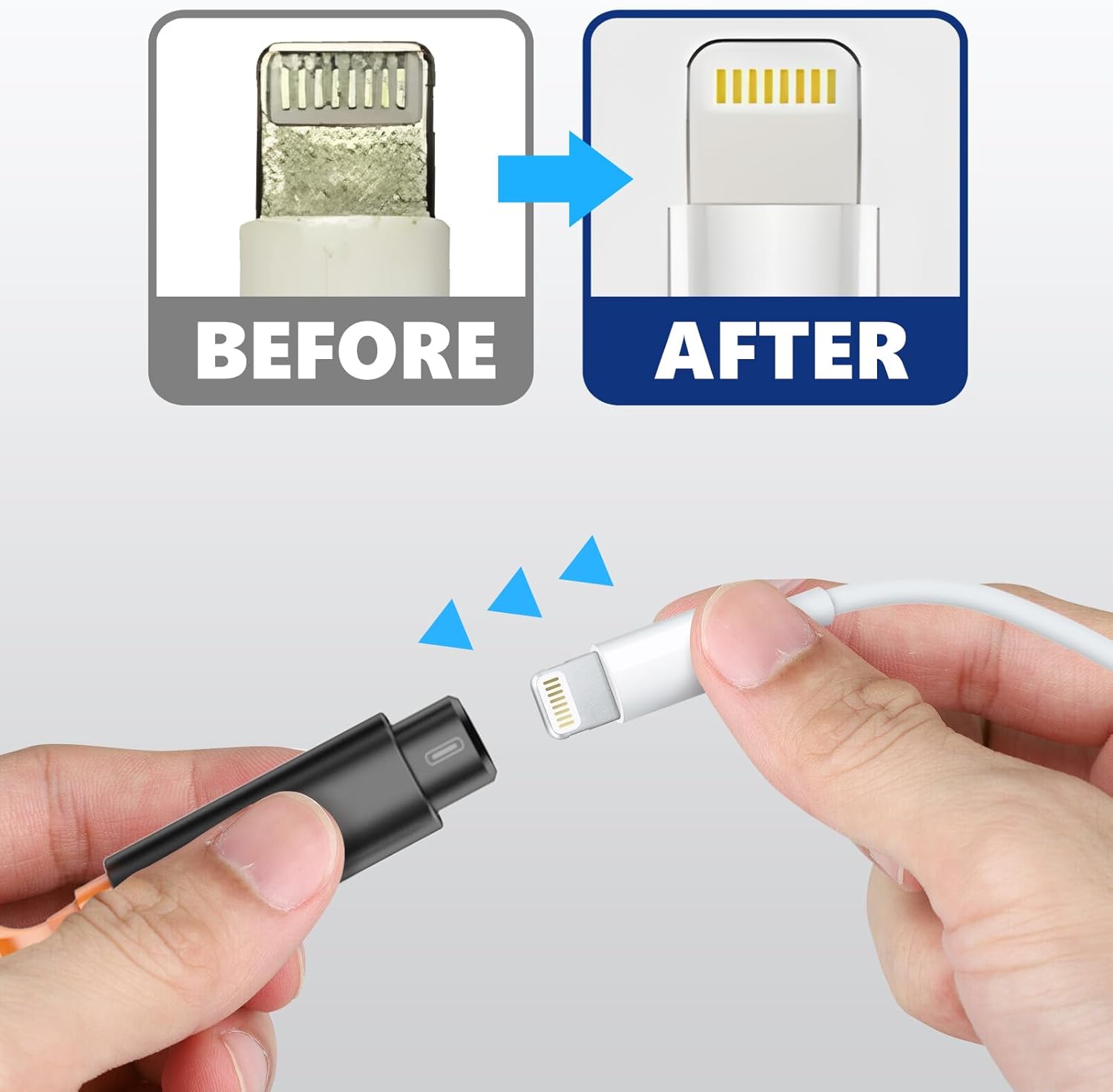 Kit de limpieza para iPhone – Limpiador de puerto de carga para iPhone, herramienta de reparación y restauración de teléfonos celulares para AirPod