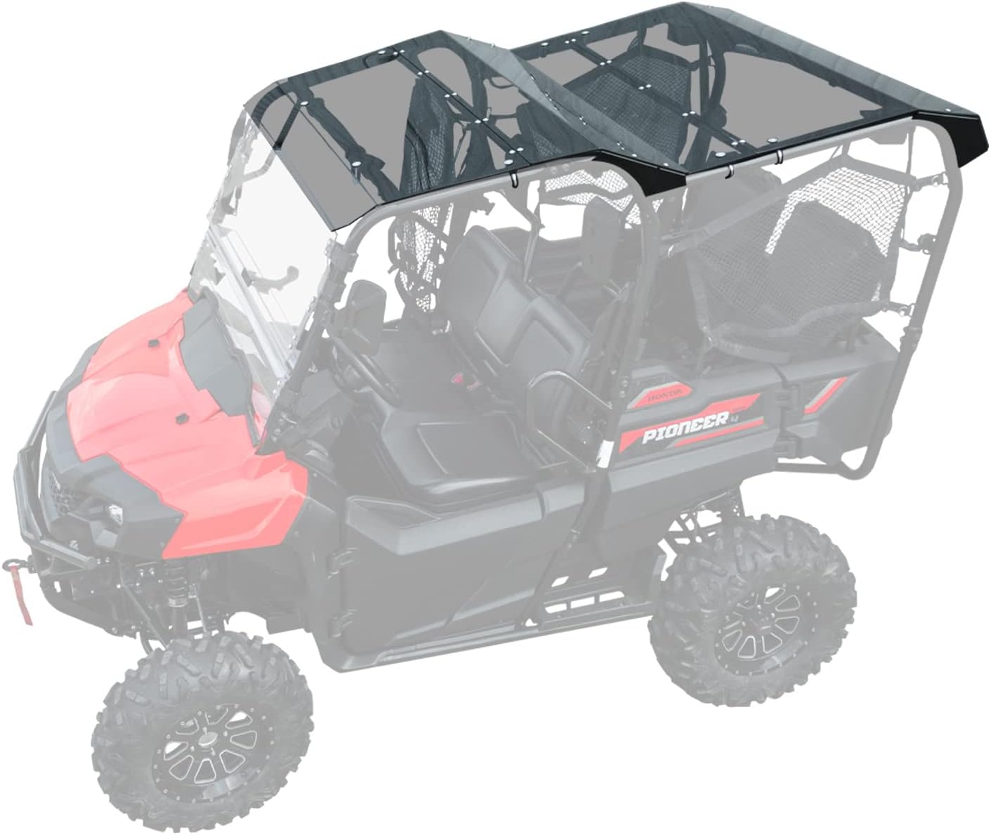 SuperATV – Techo tintado oscuro compatible con Honda Pioneer 700-4 2014+  Visibilidad completa y conciencia  Policarbonato de 14 pulgadas  Protege