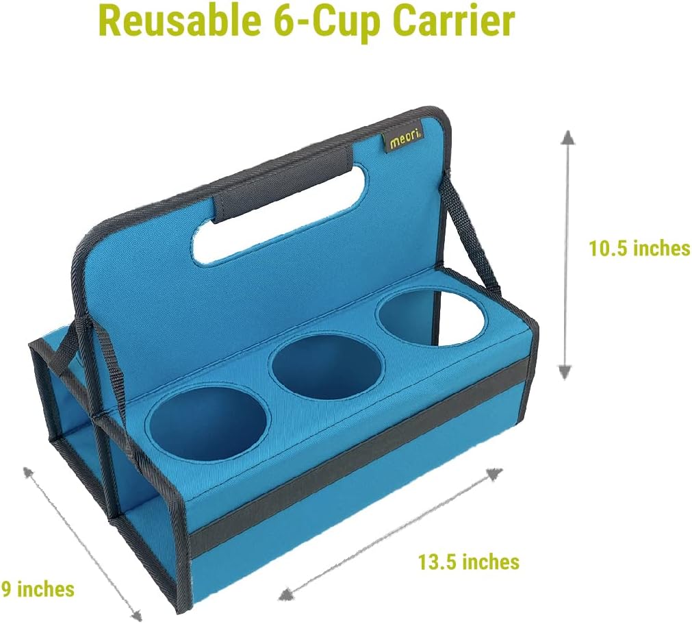 meori Transportador de bebidas reutilizable, portador de tazas para llevar, plegable, portador de café con asa, organizador portátil para bebidas