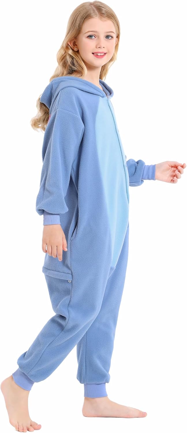 Polyster, disfraz unisex de Halloween para niños, disfraz para cosplay de animé, de una pieza para niñas y niños de 10 a 12 años (10 (125 #), azul)