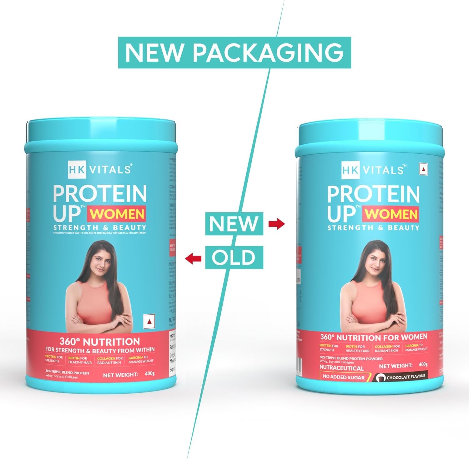 LMP HealthKart HK Vitals ProteinUp Mujeres con soja, proteína de suero de leche, colágeno, vitamina C, E y biotina para mayor fuerza y belleza desde