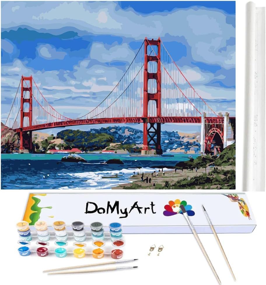 DoMyArt Kit de pintura acrílica por números sobre lienzo para adultos principiantes, manualidades para adultos, proyecto de pintura de arte