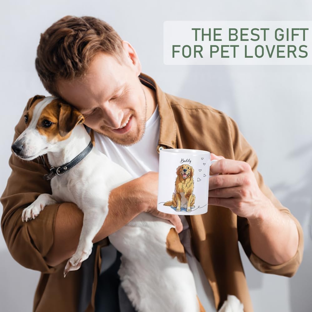 Taza de café personalizada para perro, taza de café personalizada de 11 onzas, taza de café personalizada con nombre de foto de mascota, regalos