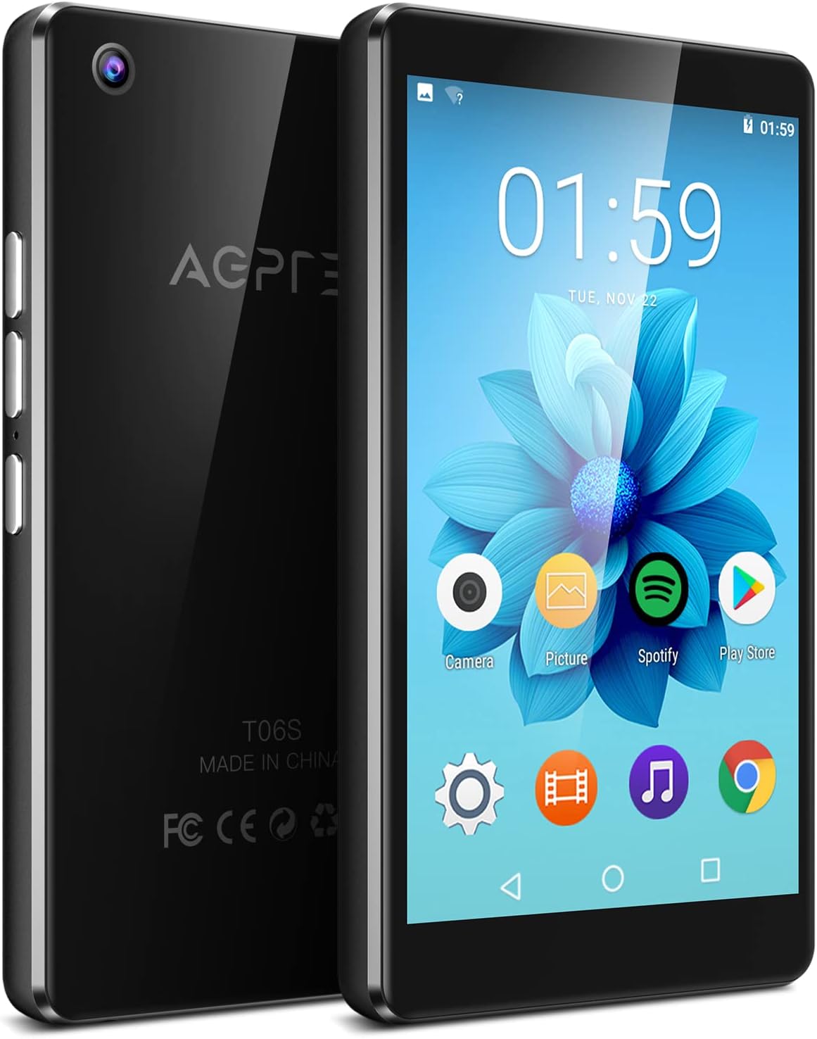 AGPTEK Reproductor MP3 WiFi de 80 GB con Bluetooth y cámara de 5 MP, pantalla táctil de 4 pulgadas, reproductor de música sin pérdidas, aplicaciones