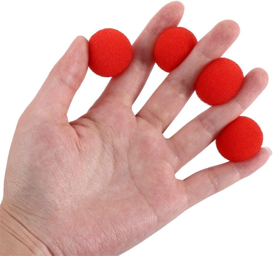 10 Uds 1.0 in1.4 in1.8 in Pelotas de esponja roja Bola de esponja mágica Bola de esponja de primer plano Accesorios de esponja de juguete de comedia