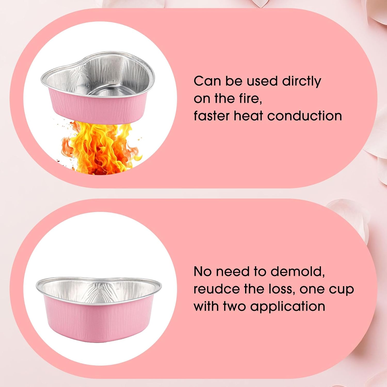 50PCS Heart Shaped Cake Pans with Lids, 3.4 Ounces 100 ml, Aluminum Foil Mini Disposable Heart Cupcake Pans for Valentine’s Day Wedding Parties –