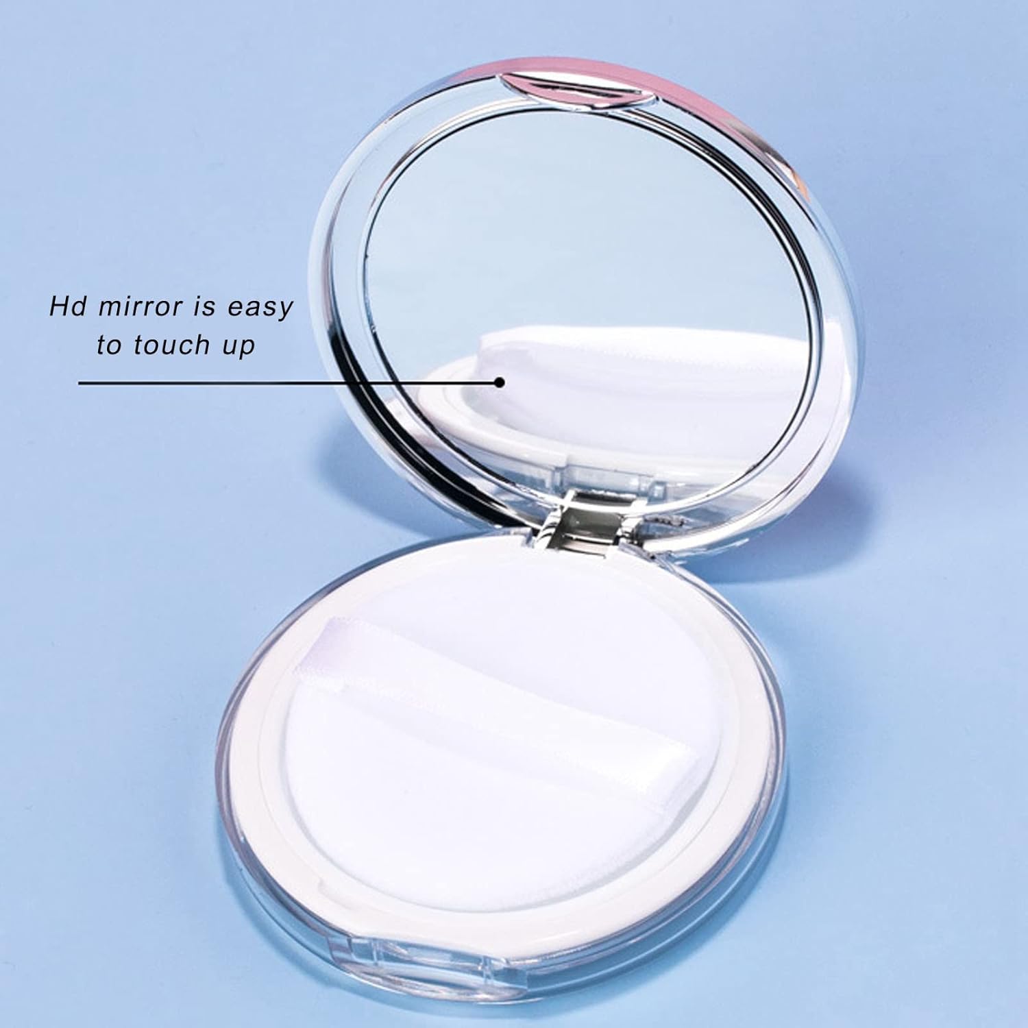 Caja de polvo suelto recargable, contenedor de plástico reutilizable vacío de 0.11 oz con soplo de polvo, estuche de maquillaje portátil para