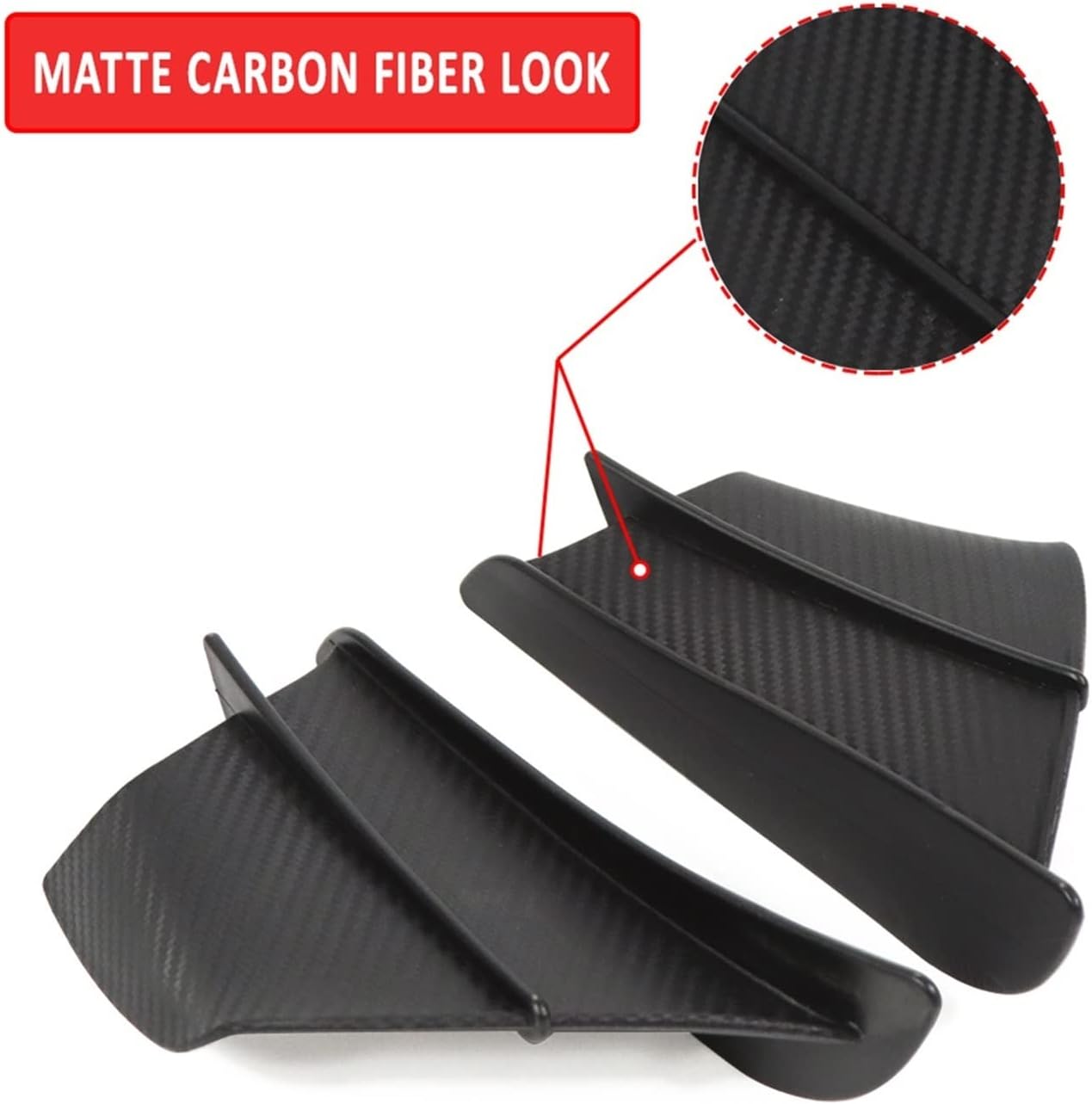 LCCDZ – Kit de alerón aerodinámico de alerón de motocicleta compatible con Yamaha Suzuki Kawasaki H2H2R Scooter (color  fibra mate Look-6, tamaño A)