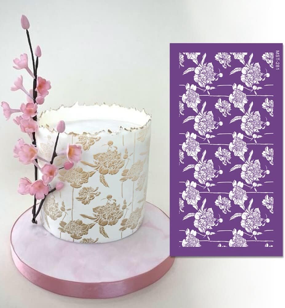 Plantillas de pastel de malla de flores para glaseado real,Plantillas de pastel de decoración de crema de mantequilla,Plantilla de encaje de pastel