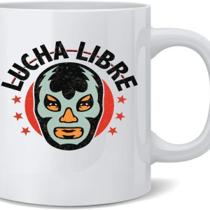 Poster Foundry Lucha Libre – Taza de café de cerámica retro luchadora mexicana de lucha libre, taza de té, regalo novedoso, 12 onzas Poster Foundry Lucha Libre – Taza de café de cerámica retro luchadora mexicana de lucha libre, taza de té, regalo novedoso, 12 onzas