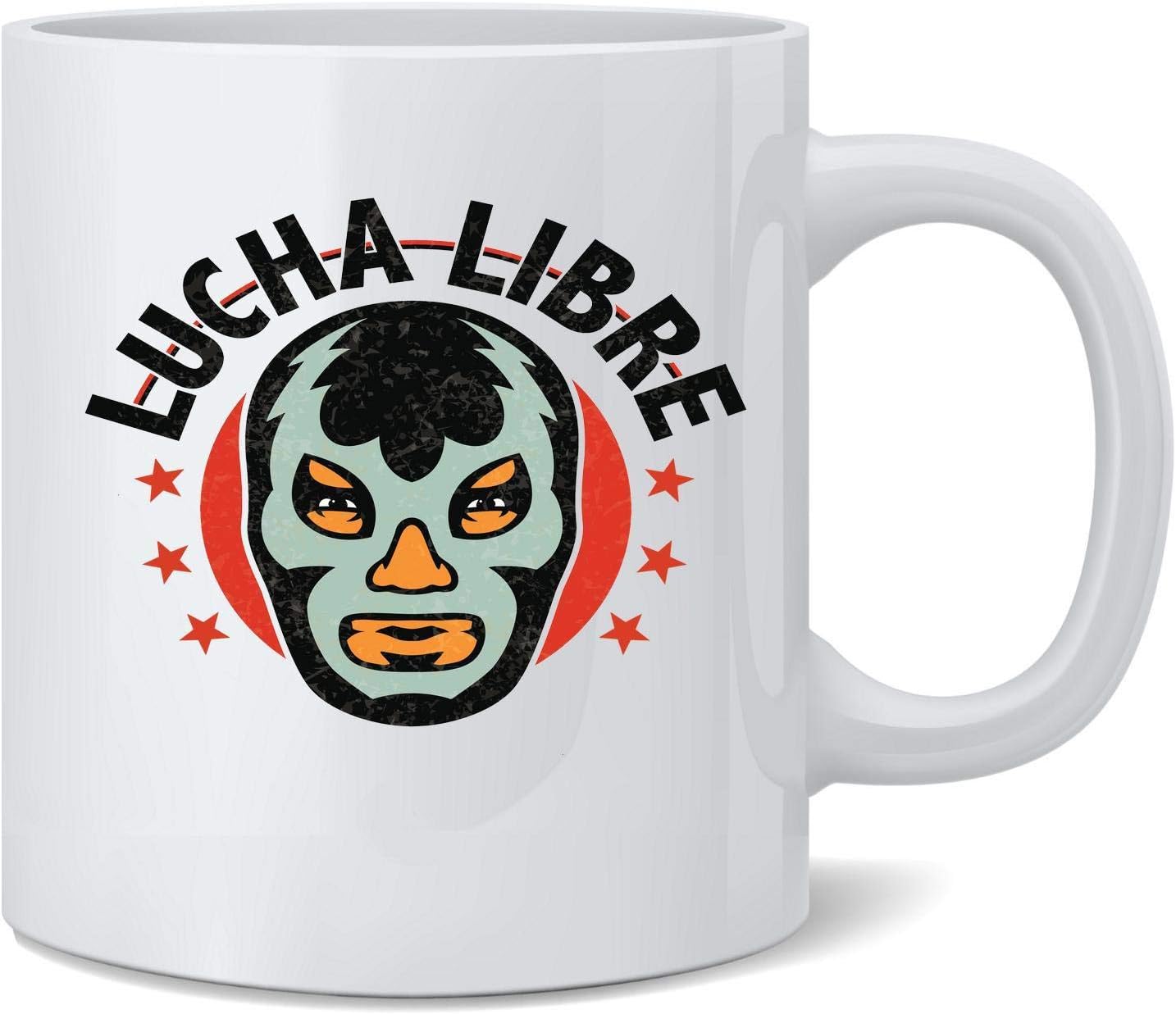 Poster Foundry Lucha Libre – Taza de café de cerámica retro luchadora mexicana de lucha libre, taza de té, regalo novedoso, 12 onzas