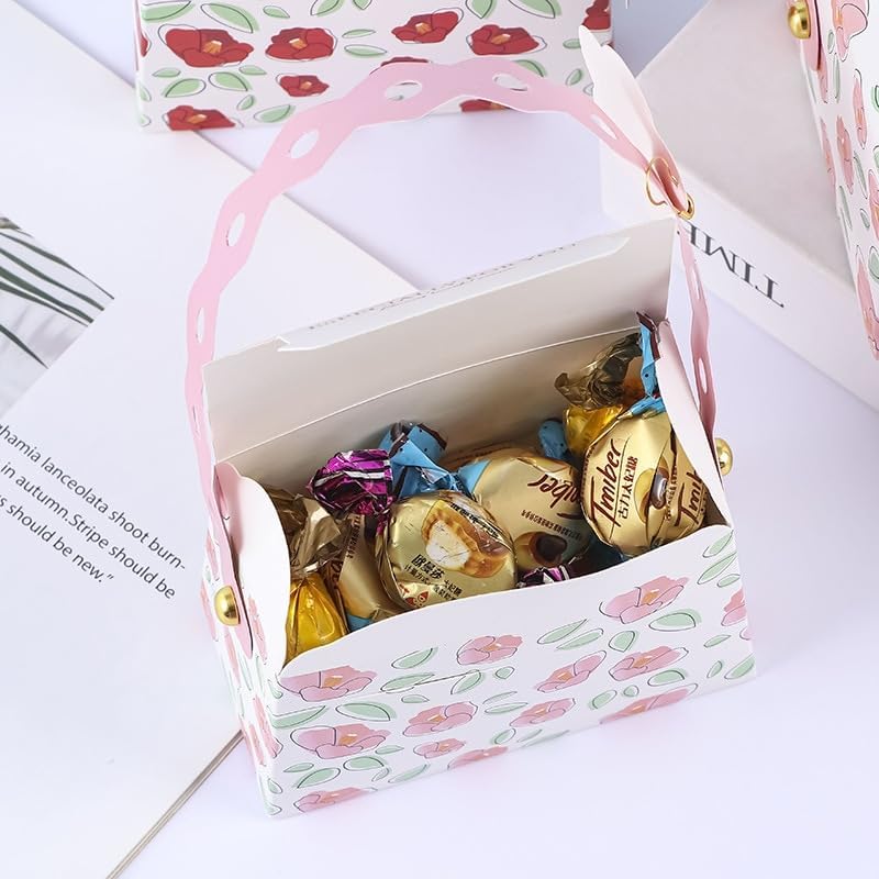 MODADA Bolsas de regalo, regalos de boda, cajas de regalo de dulces con asas, bolsas de embalaje de papel para invitados, baby shower, cumpleaños,