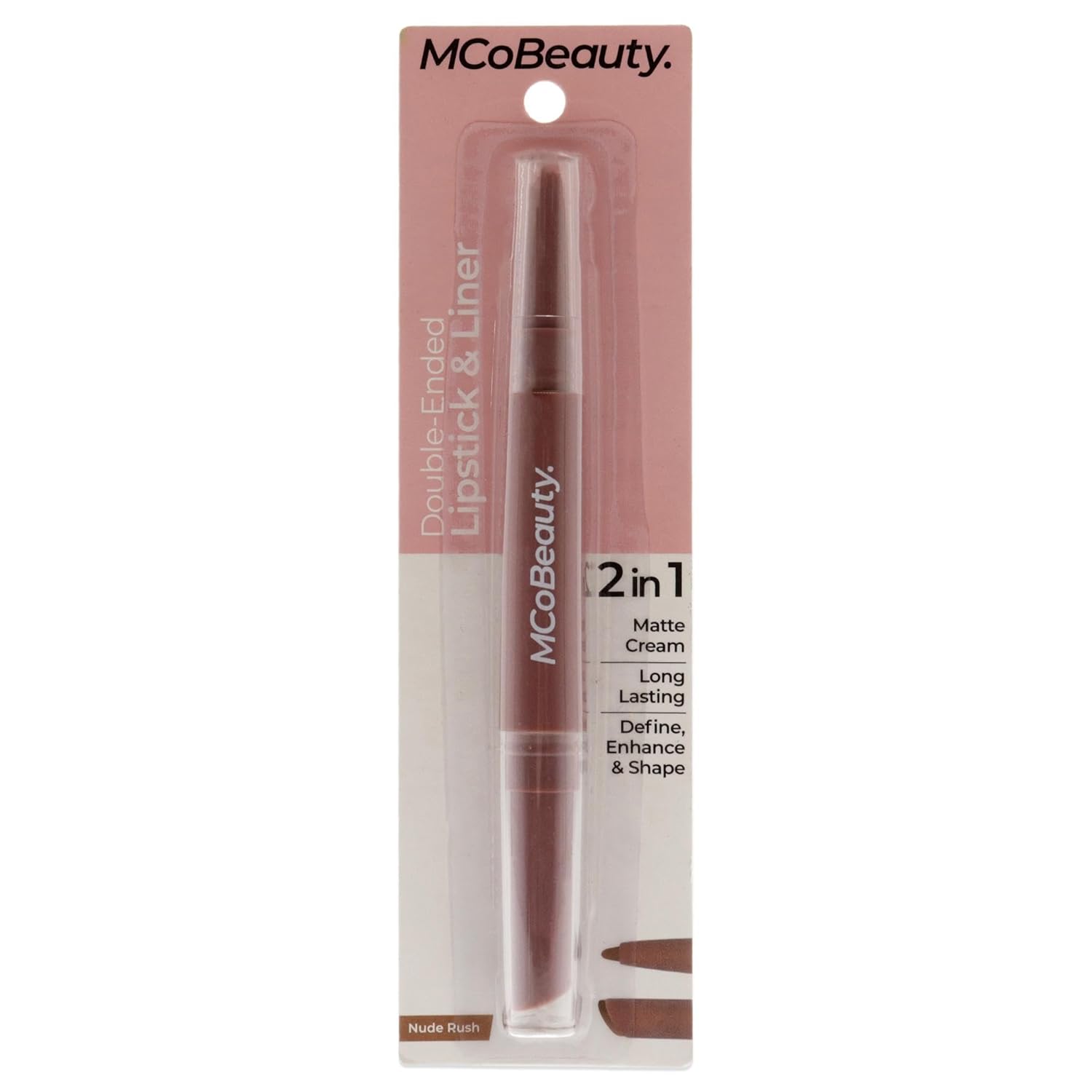 MCoBeauty Lápiz labial y delineador de doble punta, cremoso, de larga duración, color mate, satura, herramienta de labios retráctil perfecta 2 en 1,
