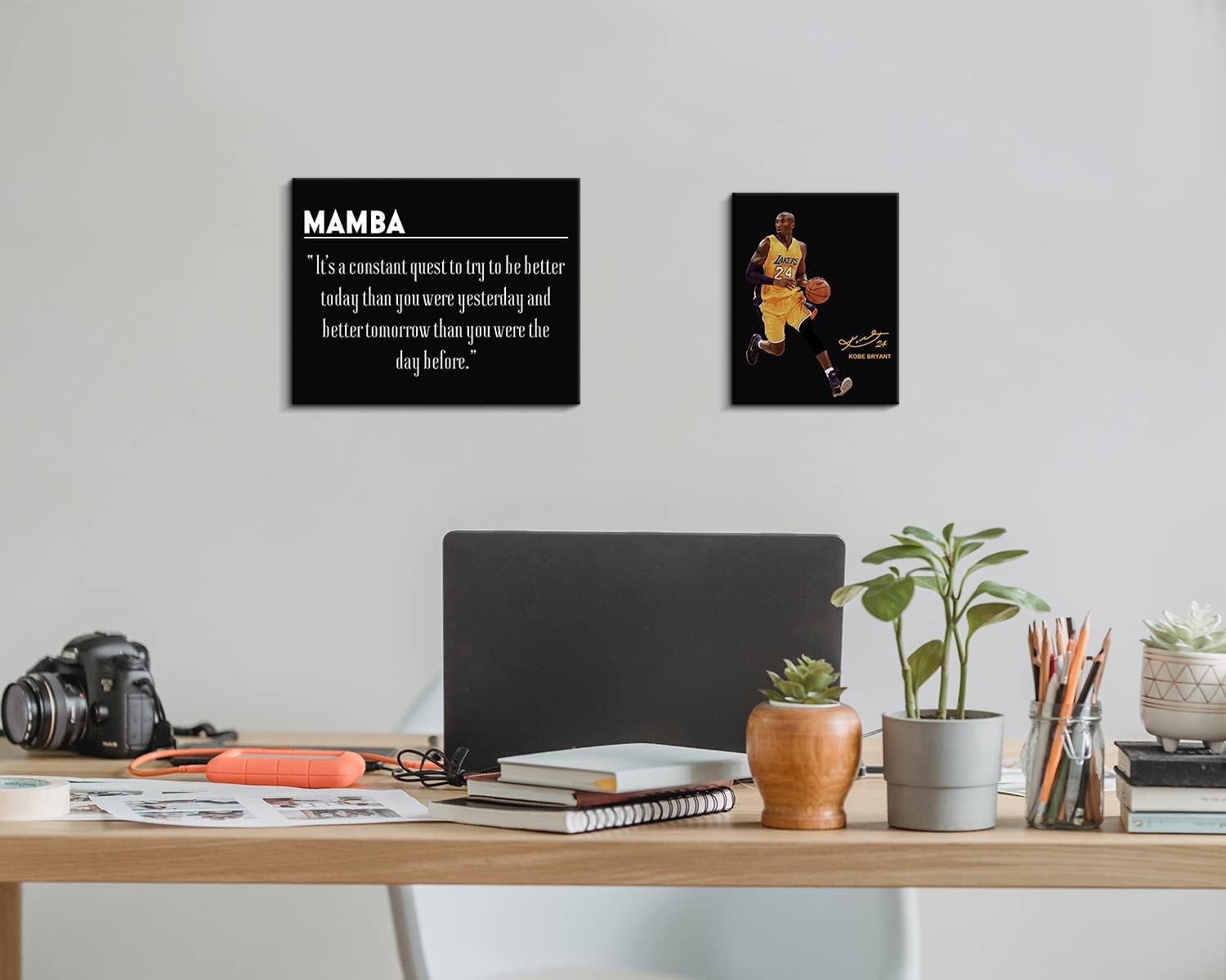 Kas Home Póster inspirador de Kobe Bryant, arte inspirador para pared, con citas inspiradoras, decoración colgante motivacional, jugador de