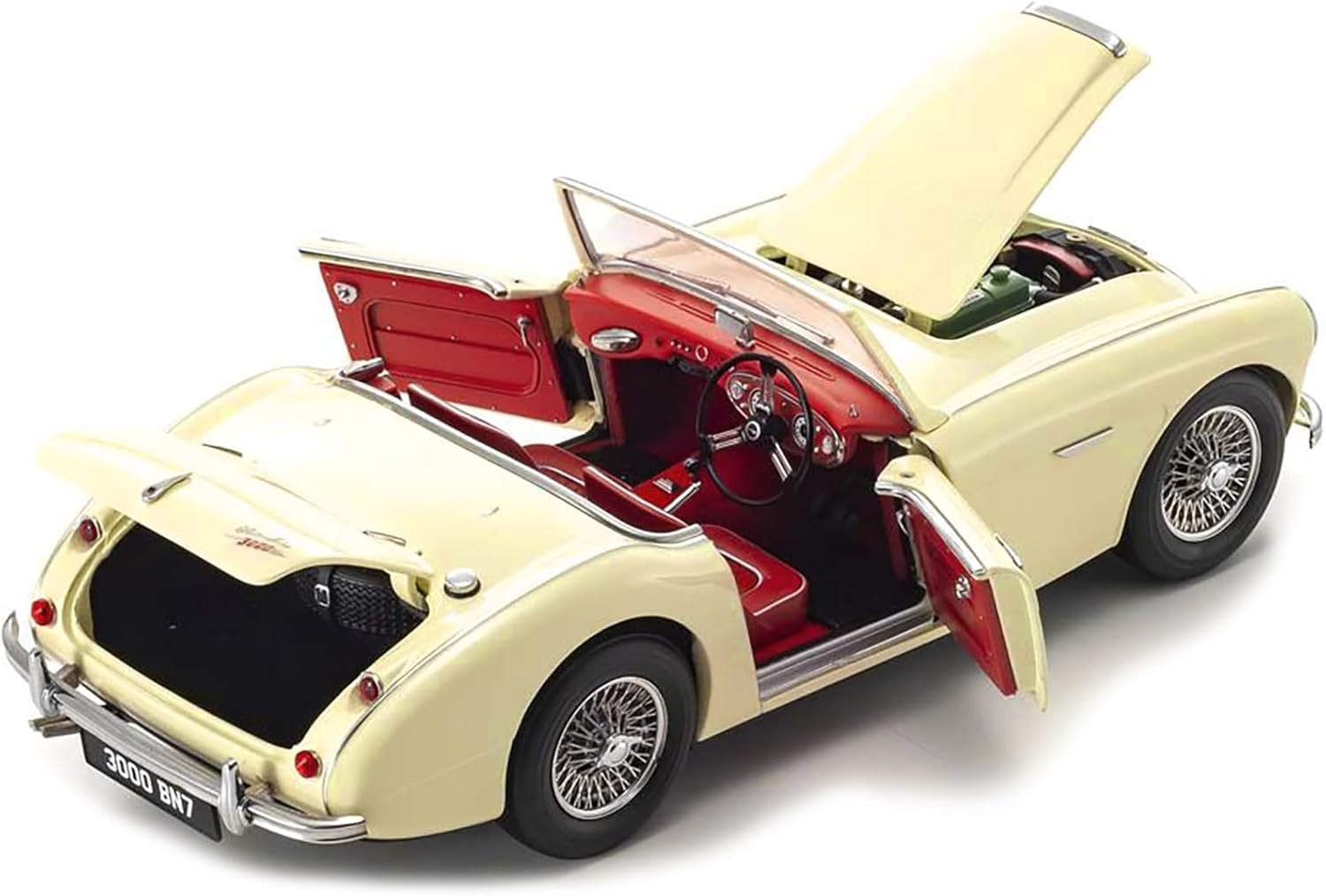 Kyosho Austin Healey 3000 Mk-1 (BN7) Convertible RHD (conducción a la derecha) Inglés Blanco 118 Modelo de coche fundido a presión 08149 EW