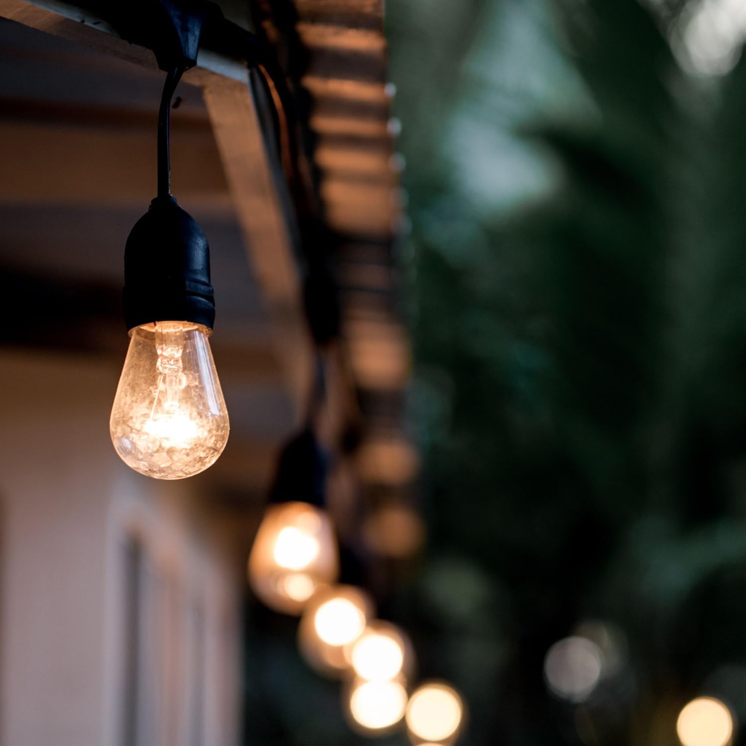 SUNTHIN 25 Pack Dimmable 1W S14 Replacement LED Bulbs, 2700K Warm White Waterproof Outdoor String Lights Vintage LED Filament Bulb, Shatterproof E26