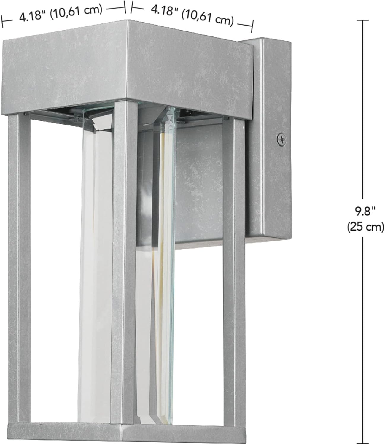 Globe Electric 44880 Bowie – Aplique de pared integrado con 1 luz LED, acero galvanizado, bombilla no incluida