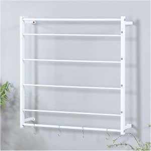 Soporte de cinta para montaje en pared, negro y blanco, cuadrado de metal de 4 capas, organizador de almacenamiento versátil para envolver papel de Soporte de cinta para montaje en pared, negro y blanco, cuadrado de metal de 4 capas, organizador de almacenamiento versátil para envolver papel de