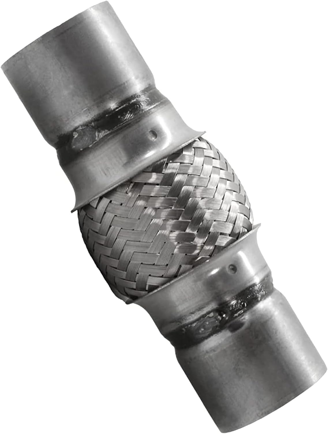 Tubo flexible de escape, 2.25 x 4 x 8 pulgadas de longitud total, tubo flexible de doble trenza de acero inoxidable resistente