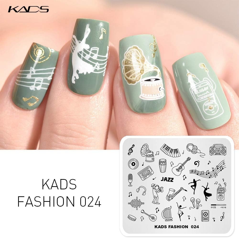 KADS Nail Art Image Stamping Plates Guitar Pattern Music Fashion Image Plates DIY Plantilla de manicura (FA024)