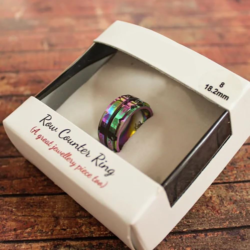 Yarn Ave Anillo de contador de filas de arco iris, accesorio de herramienta útil para tejer y ganchillo, herramienta manual de seguimiento de