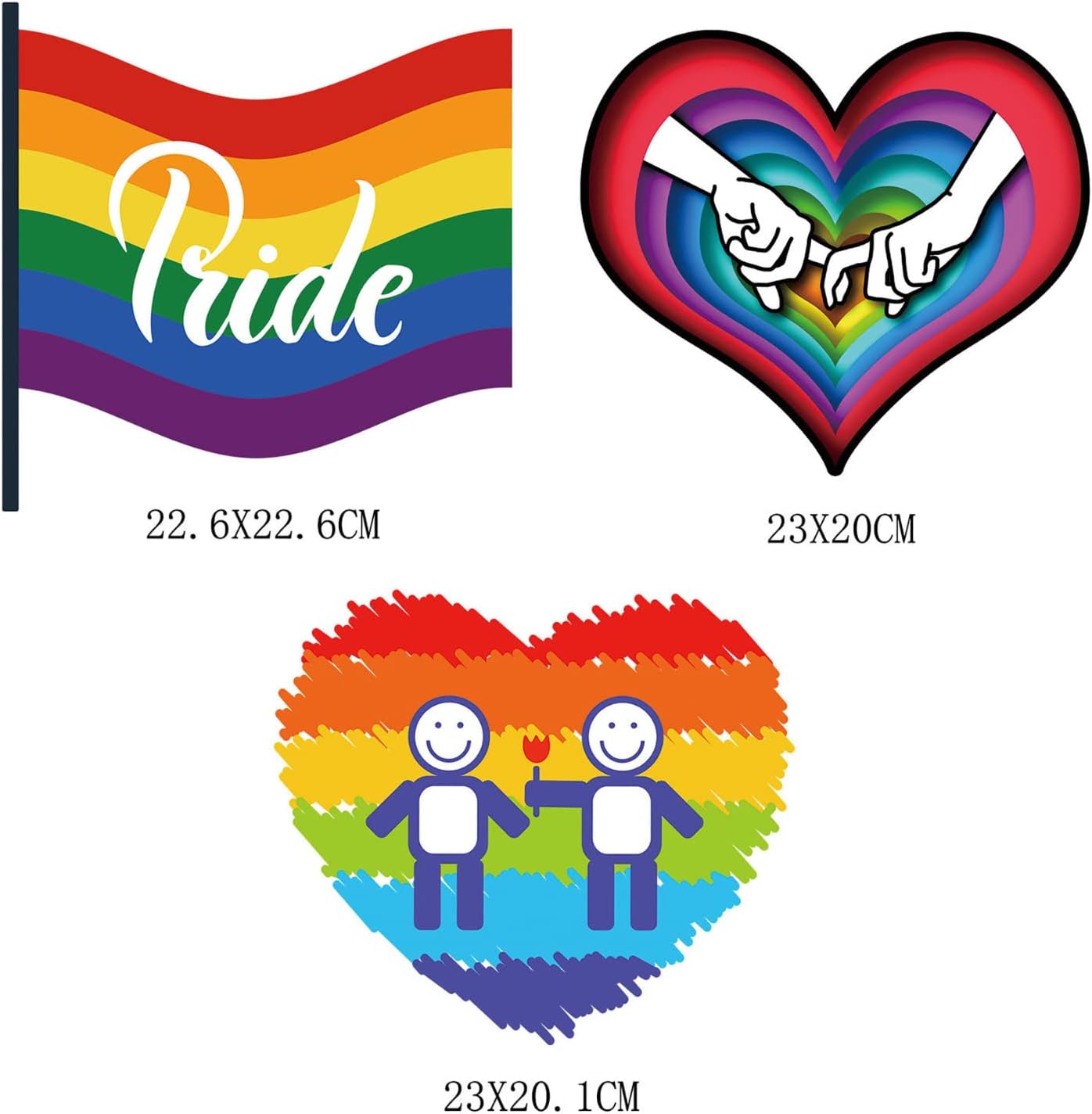 Calcomanías para planchar grandes para planchar, de vinilo para el Día del Orgullo Gay, parches para planchar con bandera de arco iris, diseño de