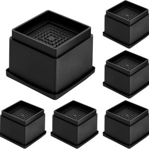 MYMULIKE Elevadores de cama de 2 pulgadas, juego de 6, elevadores ajustables para muebles de cama de 1, 2 o 3 pulgadas, elevadores de cama MYMULIKE Elevadores de cama de 2 pulgadas, juego de 6, elevadores ajustables para muebles de cama de 1, 2 o 3 pulgadas, elevadores de cama