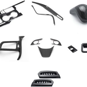 Xotic Tech – Consola estilo fibra de carbono, guantera para pasajeros, ventilación de aire de CA, volante, panel de cambio de marchas, con botón de Xotic Tech – Consola estilo fibra de carbono, guantera para pasajeros, ventilación de aire de CA, volante, panel de cambio de marchas, con botón de