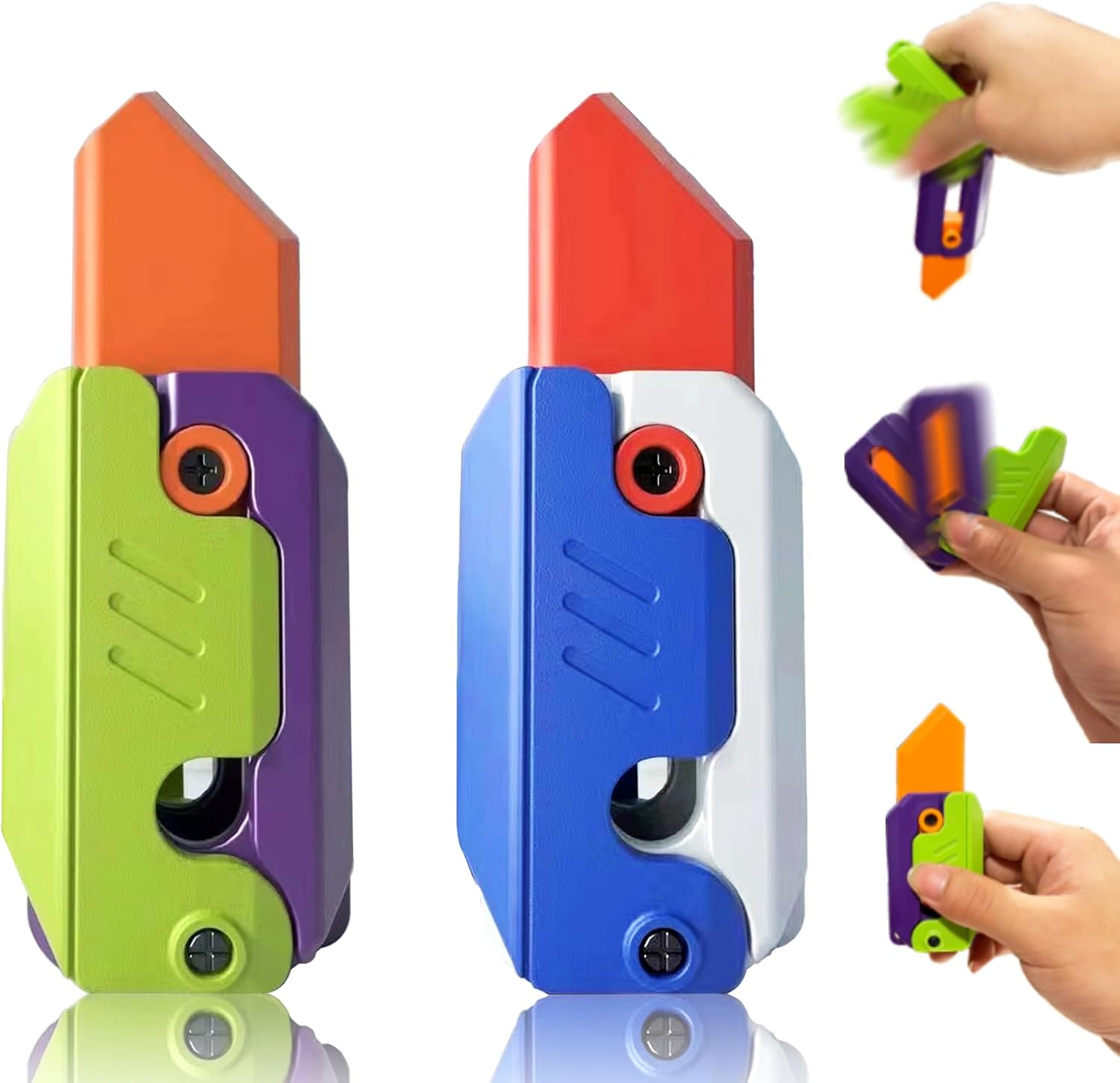 2 piezas de cuchillo para ansiedad con impresión 3D, cuchillo de zanahoria para ansiedad, estrés, juguetes sensoriales, juguete para aliviar la