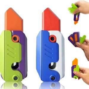2 piezas de cuchillo para ansiedad con impresión 3D, cuchillo de zanahoria para ansiedad, estrés, juguetes sensoriales, juguete para aliviar la 2 piezas de cuchillo para ansiedad con impresión 3D, cuchillo de zanahoria para ansiedad, estrés, juguetes sensoriales, juguete para aliviar la