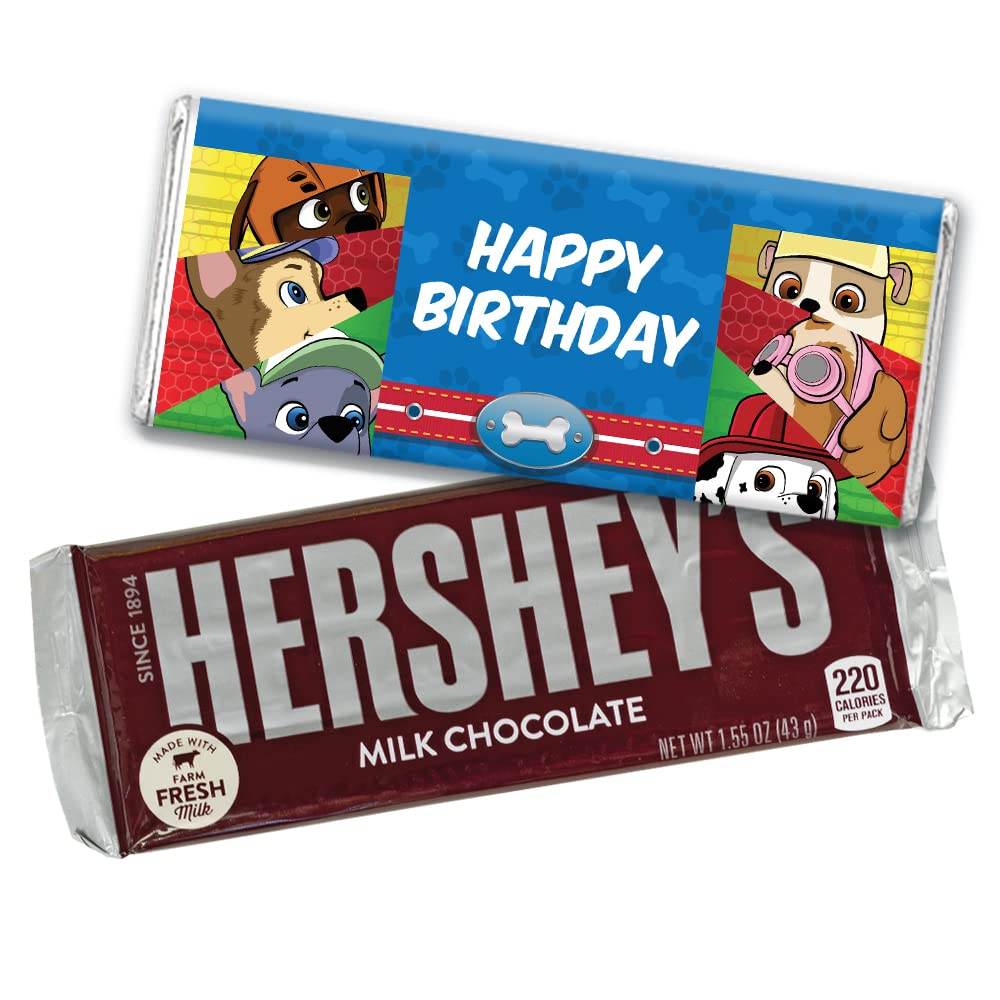 Envolturas de recuerdos de cumpleaños de niños de 24 quilates para barras de chocolate, suministros de fiesta (paquete de 24) – Decoraciones de