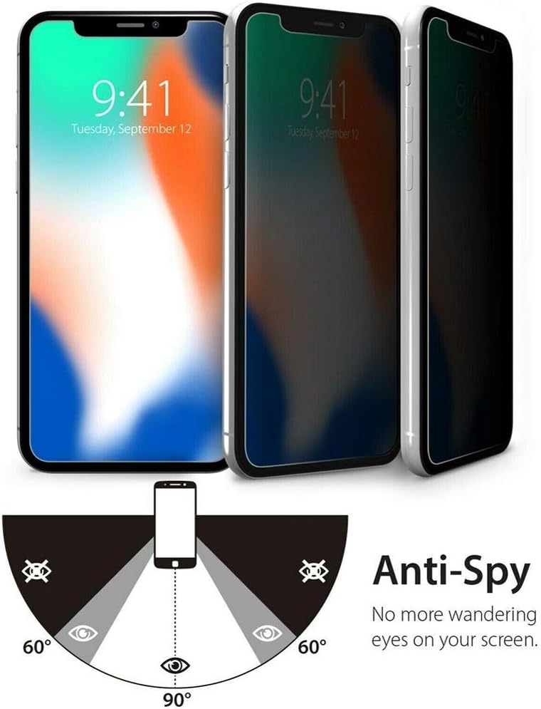 Ytaland – Protector de pantalla de privacidad para Xiaomi Redmi Note 12, 2 unidades Anti Spy Anti Peep sin burbujas, cubierta de película de vidrio