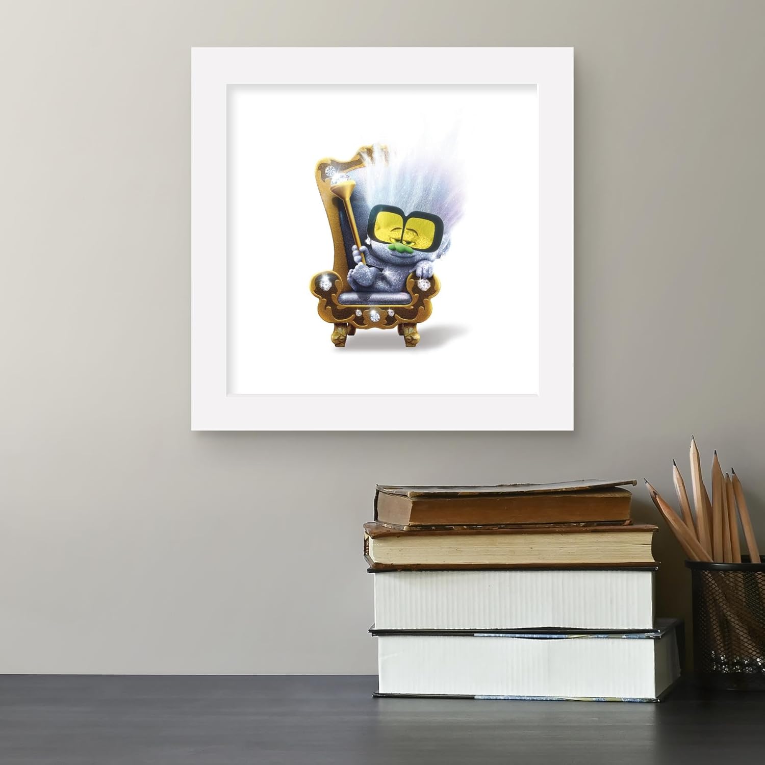 Trends International Gallery Pops Trolls Band Together – Póster de pared con pequeños diamantes, 12.00 x 12.00 pulgadas, versión de marco blanco