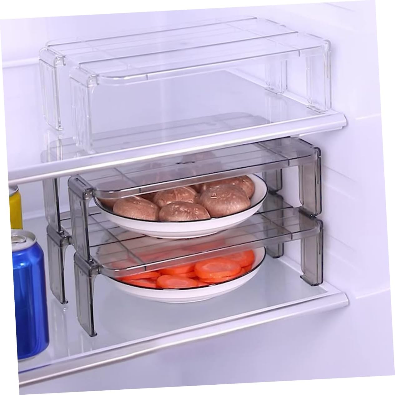 HOMSFOU Estante para refrigerador, suministros de cocina, gabinete, organizador, organizador de cocina, estante de almacenamiento, estantes de