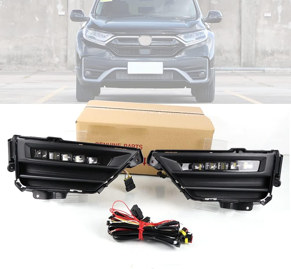 2 piezas LED antiniebla luz intermitente amarillo coche LED luces de circulación diurna DRL luz nocturna azul impermeable para Honda CR-V CRV 2020