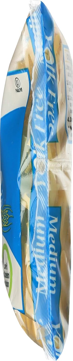 Manischewitz Pasta de fideos premium enriquecida mediana sin yema de 12 onzas (paquete de 3) sin colesterol, 0.28 oz de proteína por porción, baja