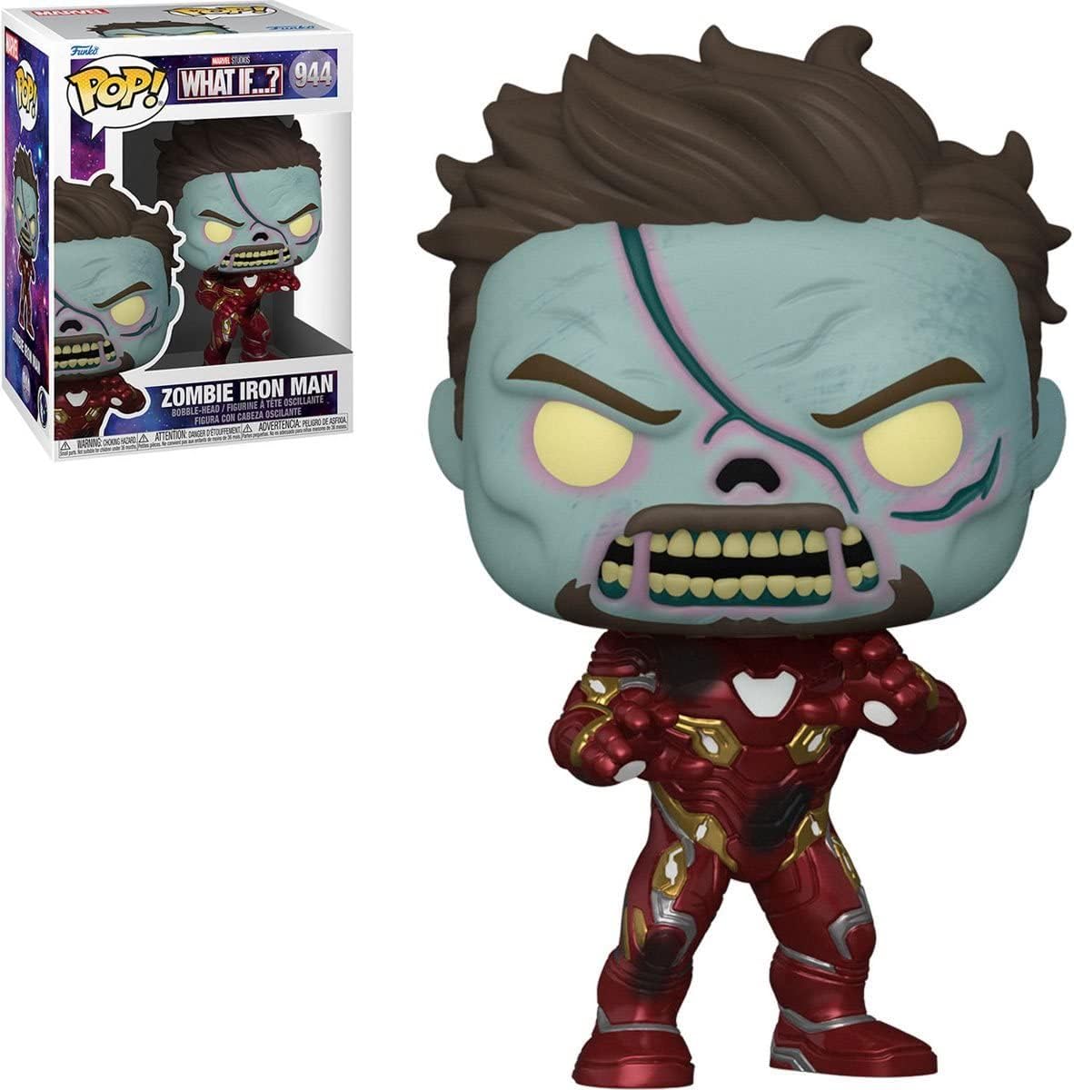 Funko Marvel What If – Zombie Iron Man Tony Stark Pop! Figura de vinilo (incluye funda protectora compatible con caja Pop Box)