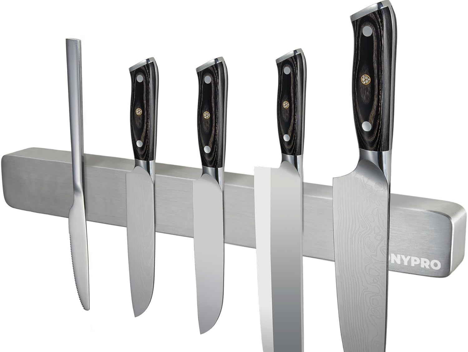 Soporte magnético para cuchillos para pared, tira magnética de cuchillos de acero inoxidable para refrigerador con cinta adhesiva fuerte, estante