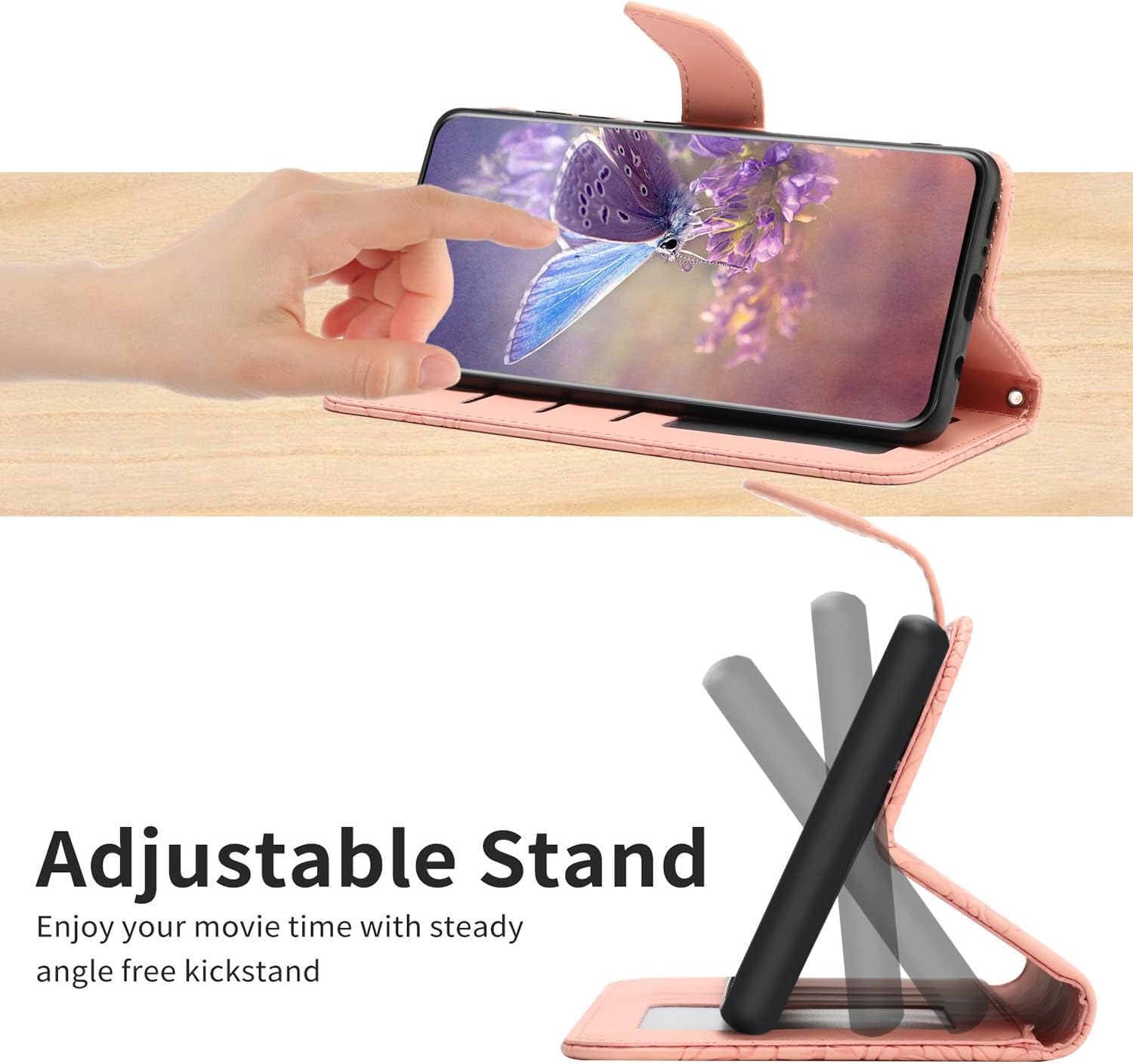 ONV Funda para teléfono compatible con Google Pixel 6A – Funda cruzada de 4.9 ft con tarjeta, ranura magnética para tarjetas, funda plegable de piel