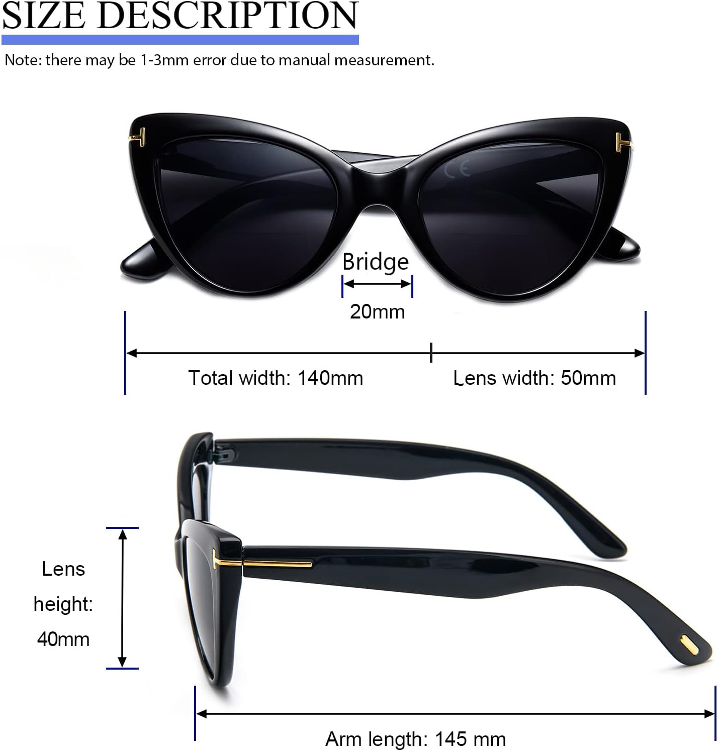 prtcslwd Paquete de 3 lentes de lectura bifocales de ojo de gato para mujer, de gran tamaño, bloqueo de luz azul, lectores de computadora