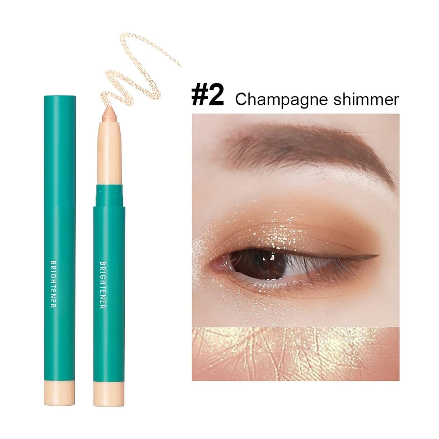 Barra de sombra de ojos, sombra de ojos en barra iluminadora (2#Champagne Shimmer)