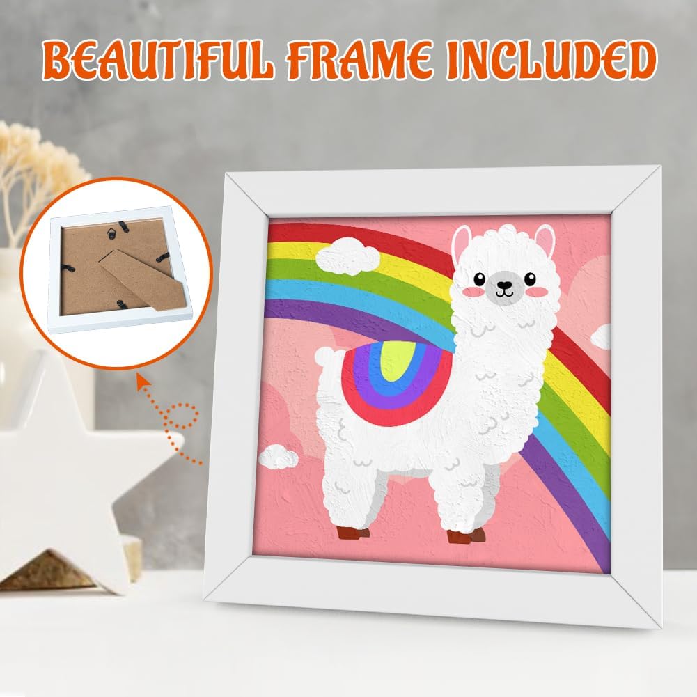 Pintura por números para niños de 8 a 12 años, kits de pintura acrílica fácil por números para niñas, niños y adultos con marco de madera, kits de