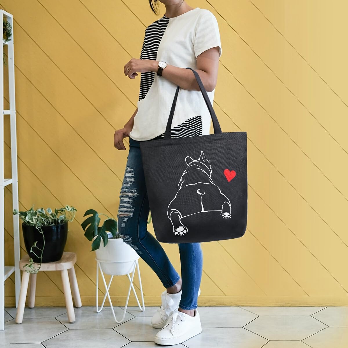 ALAZA Reusable Tote Bag Women Large Casual Handbag Shoulder Bags for Shopping Groceries Travel